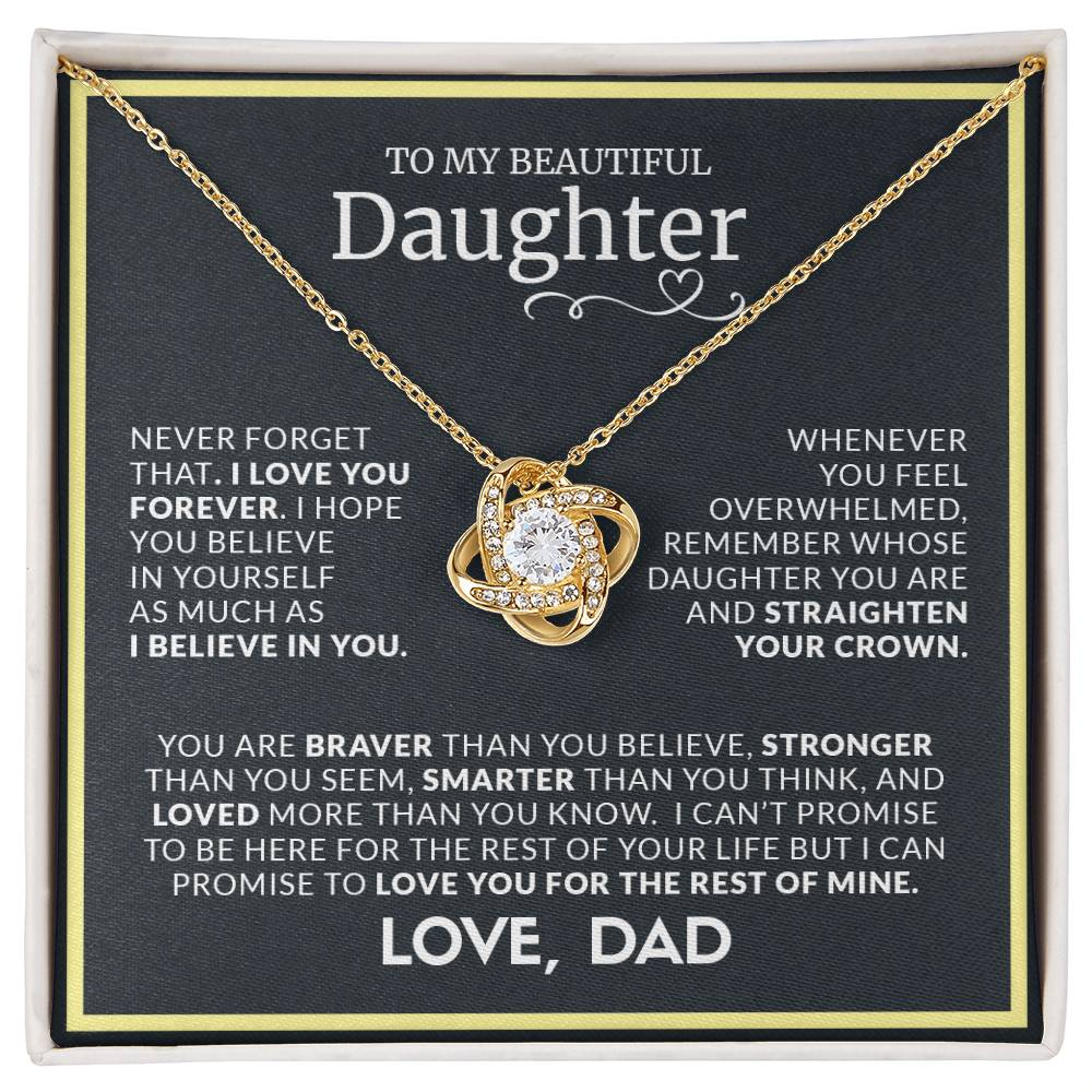 To My Beautiful Daughter | Love Knot Necklace