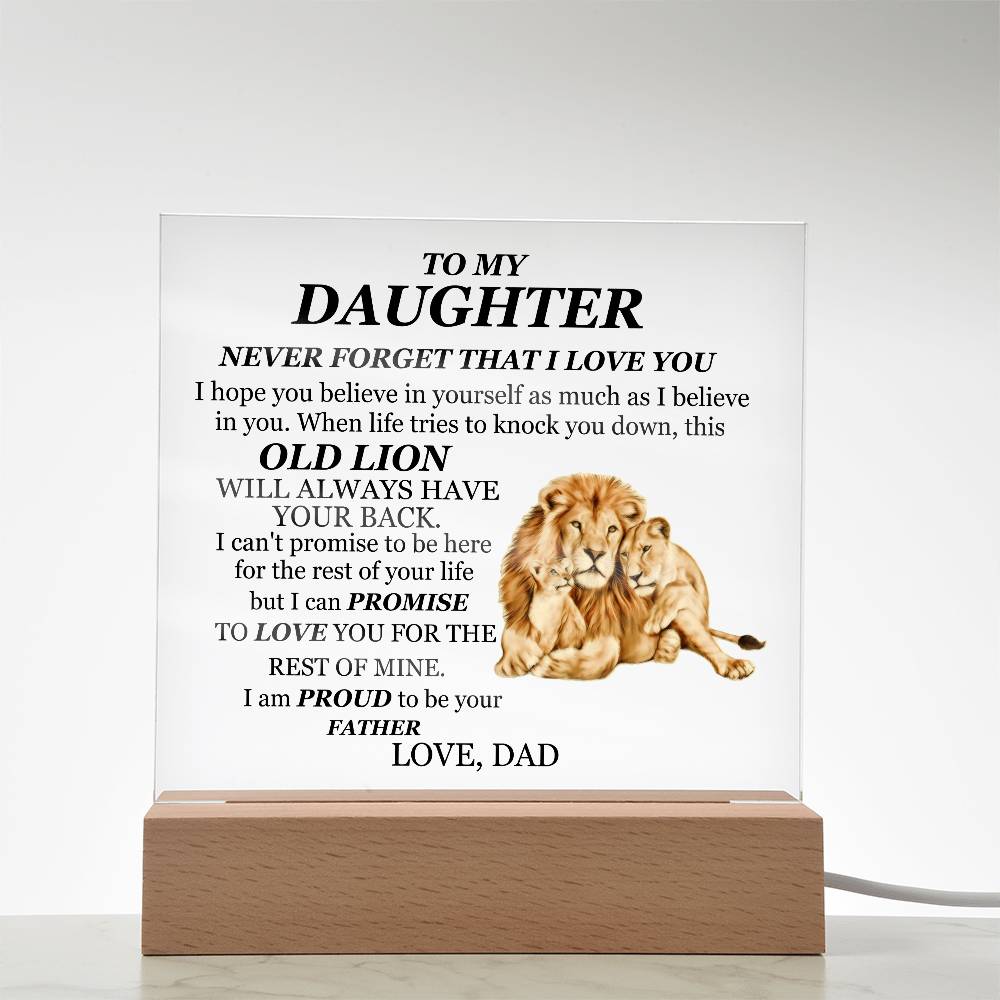 To My Daughter | Square Acrylic Plaque