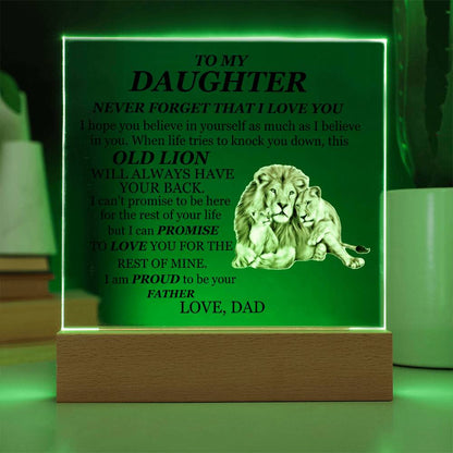 To My Daughter | Square Acrylic Plaque